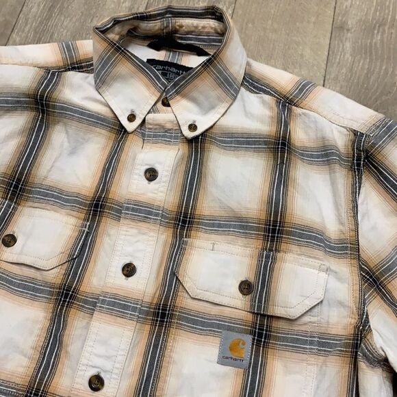 Mens Carhartt Loose Fit Plaid Button Up Shirt - Picture 3 of 5